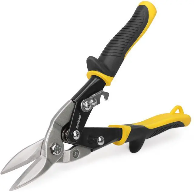 Main image of 10 inch Aviation Tin Snips, Straight Cut Metal Shears with Non-Slip Tyregrip Handle, Cr-V Steel Blades Shears for Thin Sheet Metal, Aluminum, Gutter & DIY Projects