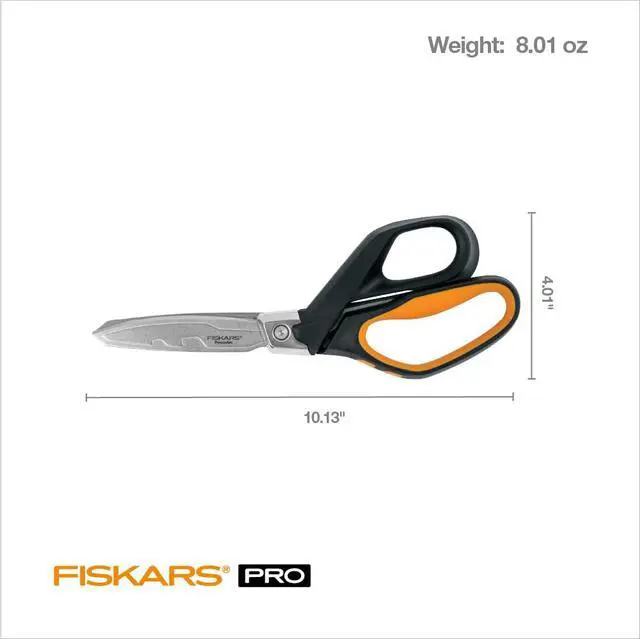 Alt view image 2 of 6 - Pro PowerArc Shop Shears, Heavy Duty Stainless Steel Scissor, Industrial Grade Tool for Building and Construction, 10 in, Orange/Black