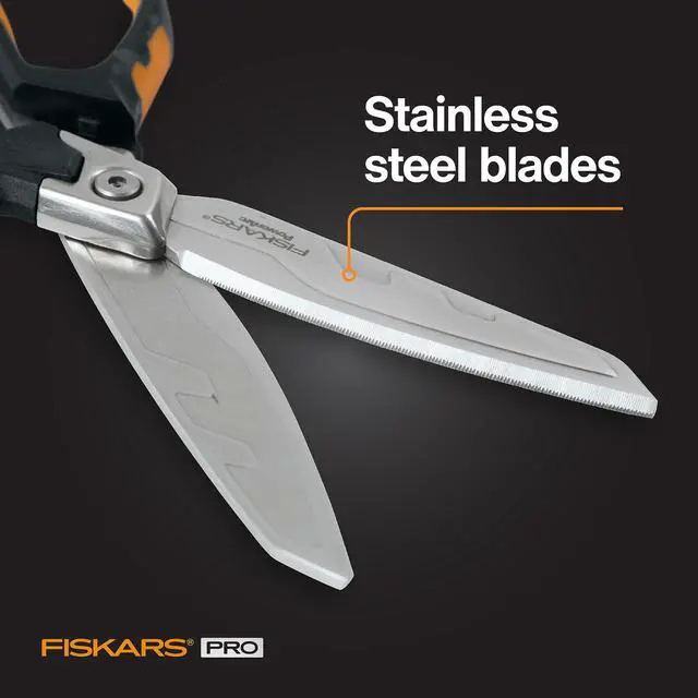 Alt view image 5 of 6 - Pro PowerArc Shop Shears, Heavy Duty Stainless Steel Scissor, Industrial Grade Tool for Building and Construction, 10 in, Orange/Black