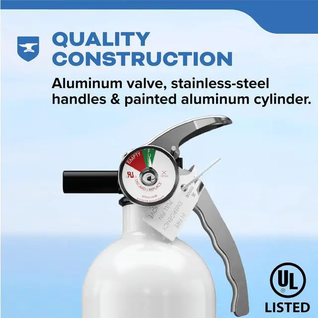 Alt view image 4 of 7 - Mariner 110 Fire Extinguisher for Boats, 1-A:10-B:C, MAR110, 1 Pack | Coast Guard Approved Watercraft Extinguisher for Small Common Marine Fires, 2.5 lb. Dry Chemical