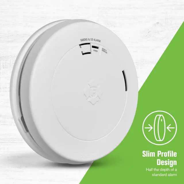 Alt view image 2 of 6 - Battery Combination Smoke & Carbon Monoxide Alarm | SMCO200, Slim Profile