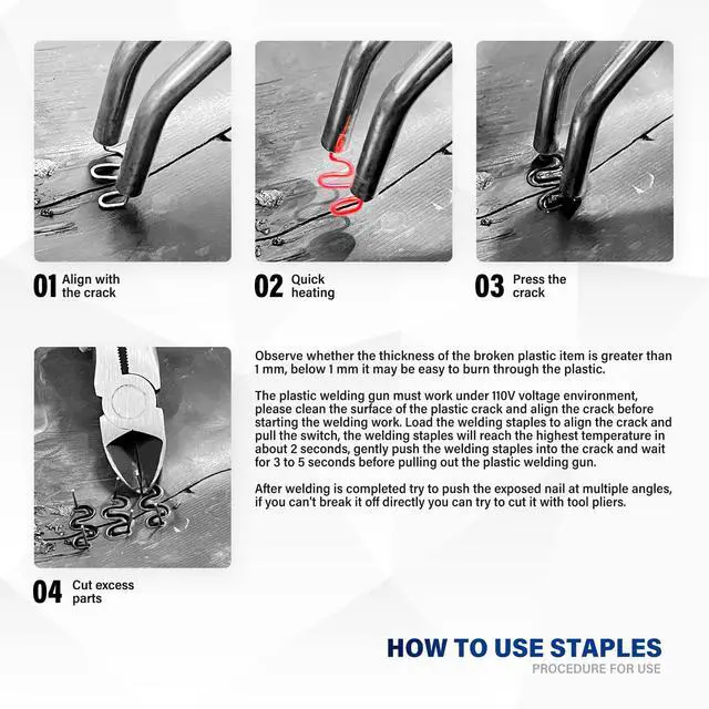 Alt view image 3 of 7 - Plastic Welder 2 in 1 with the M8 Hot Cutting Tip(Yellow) | 38 PCS Welding Rods, 800 PCS Staples, Patent No. D970324