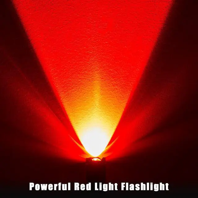 Alt view image 4 of 6 - Red Light Flashlight LED Single Mode Torch 1 Mode Scalable Red Lens Filter Flashlight for Night Astronomy Aviations Observation Beach Safe(4 Pieces)