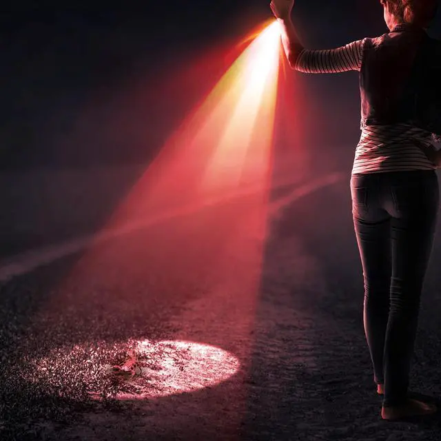 Alt view image 6 of 6 - Red Light Flashlight LED Single Mode Torch 1 Mode Scalable Red Lens Filter Flashlight for Night Astronomy Aviations Observation Beach Safe(4 Pieces)