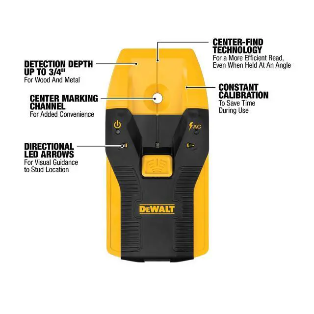 Alt view image 2 of 6 - Stud Finder, 3/4, Locate Framing Studs Efficiently with LED Arrows, Ideal for Wood and Metal, AAA Batteries Included (DW0100)