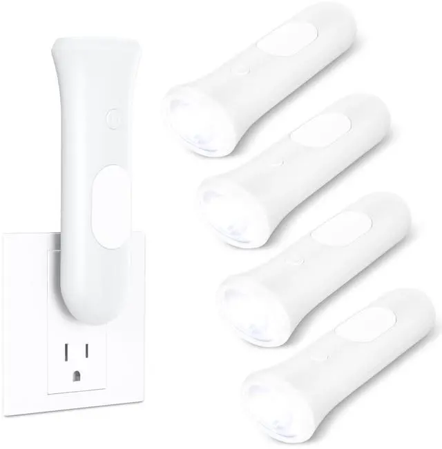 Main image of 4 in 1 Emergency Lights for Home Power Failure, 4 Pcs Rechargeable LED Flashlight Plug in Wall, Automatic Turn-On Power Outage Night Light Flashlight for Hurricane Preparedness Items