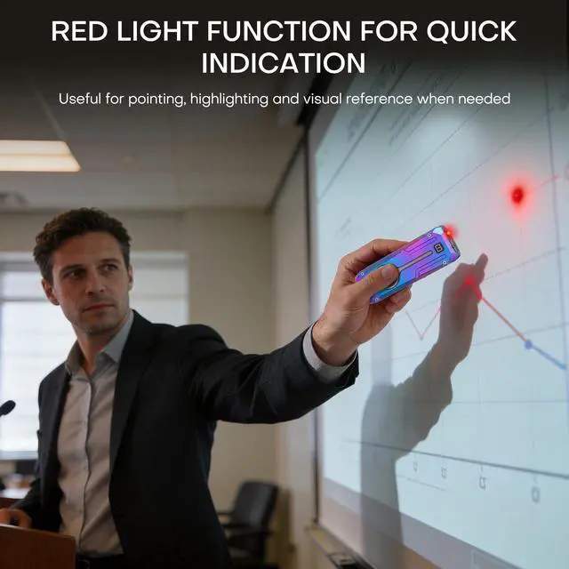 Alt view image 3 of 7 - UV Flat EDC Flashlight Rechargeable 1800 High Lumens Pocket Light with RGB,Magnetic Base Small Flashlights with Dual Switch,Stepless Dimming,USB-C Waterproof Work Flash Light for Work,Home,Emergencies