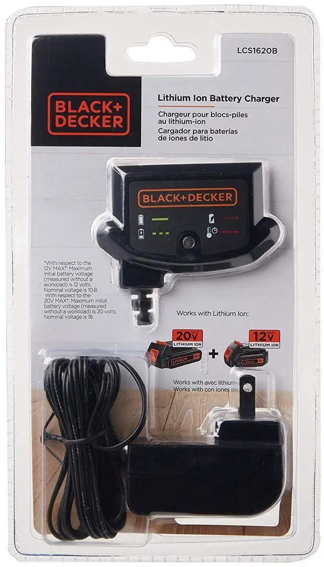Alt view image 5 of 5 - 20V MAX Lithium Battery Charger, Compatible with 12V and 20V Battery, Battery Sold Separately (LCS1620B)