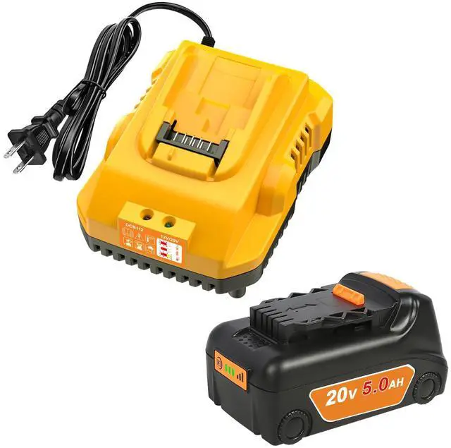 Main image of 20v Max Battery Replacement for Dewalt Battery 5.0Ah with DCB112 Battery Charger Station for DCB200 DCB120