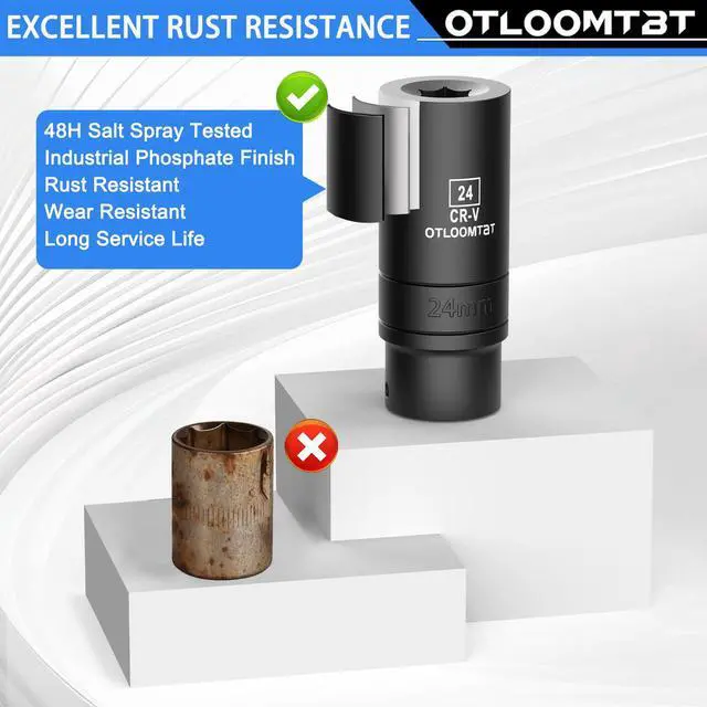 Alt view image 6 of 7 - 32PCS Impact Socket Set 1/2" Drive Metric & SAE Deep Sockets | Heavy Duty CR-V Steel Construction with Extension Bar, 6-Point Design, Laser Markings & Storage Case for Auto Repair