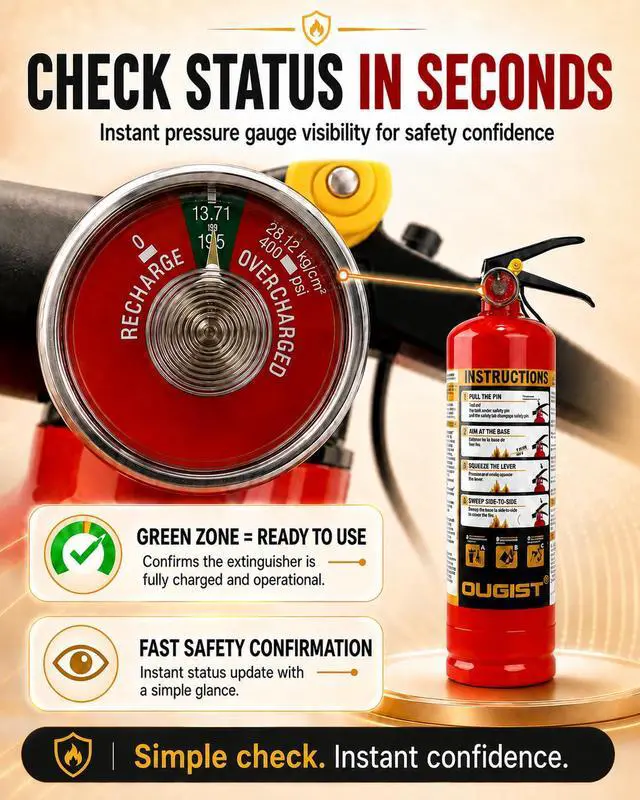 Alt view image 5 of 7 - Essential Fire Extinguisher for Home, 1-A:10-B:C, DRY1L, 1 Pack | Residential Multi-Purpose Extinguisher for Small Household, Kitchen, Garage and Vehicle Fires; 2.5 Lb, Dry Chemical