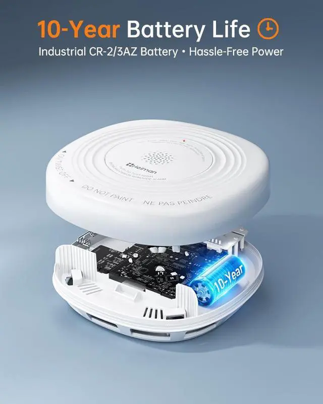 Alt view image 4 of 6 - Smoke Detector Carbon Monoxide Detector Combo 10 Year Battery | ETL listed to UL 217 10th Ed. & UL 2034 5th Ed., 10-year sealed battery, EOL alert, photoelectric, electrochemical CO, 85dB