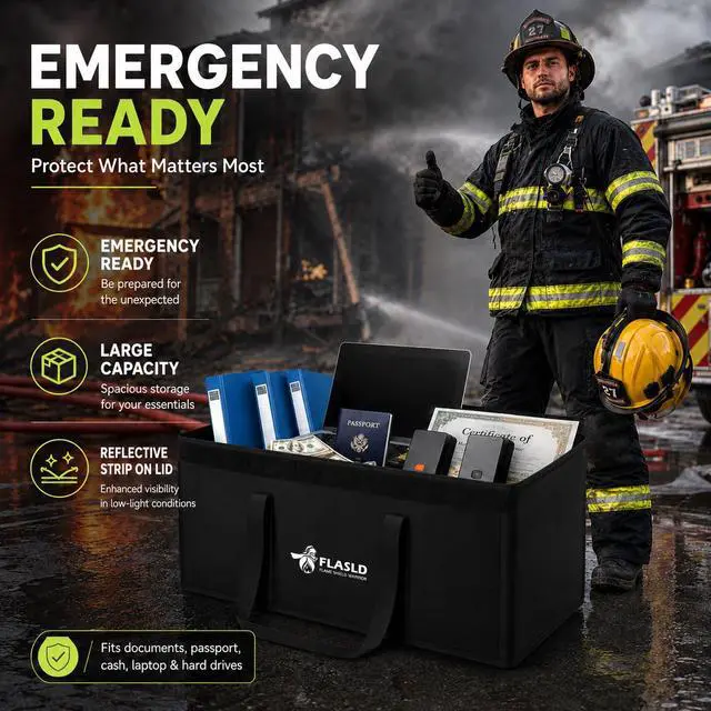 Alt view image 6 of 7 - Large Fireproof Document Bags, 24x12x12 Waterproof Storage Firesafe Bag, Fireproof Folder Safe Box for Cash, Valuables & Passport, Silicone Coating & Zipper Closure