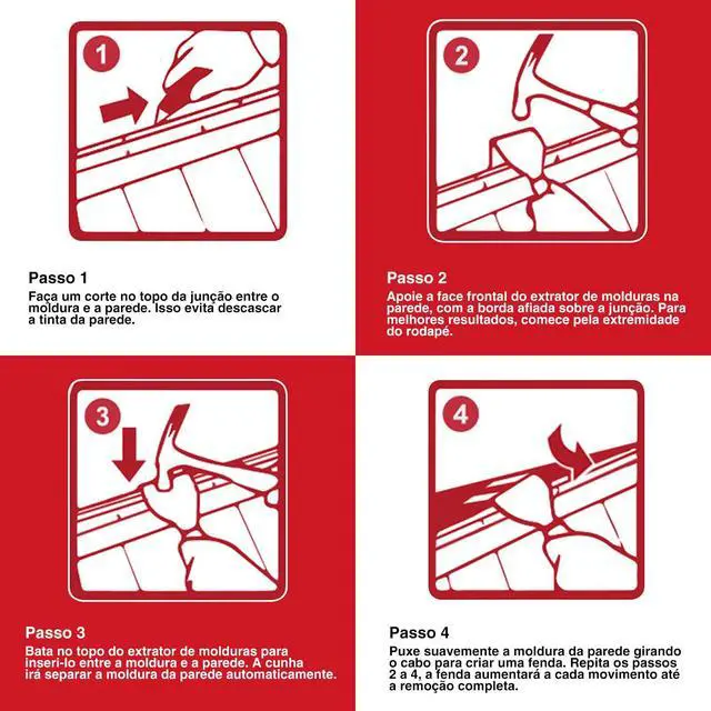 Alt view image 4 of 7 - Trim Puller, 4-Inch Tile Removal Tool Baseboard Removal Tool | Trim Removal Tool for Commercial Work & Home Improvement, Baseboard, Molding, Siding and Floor Removal, Remodeling