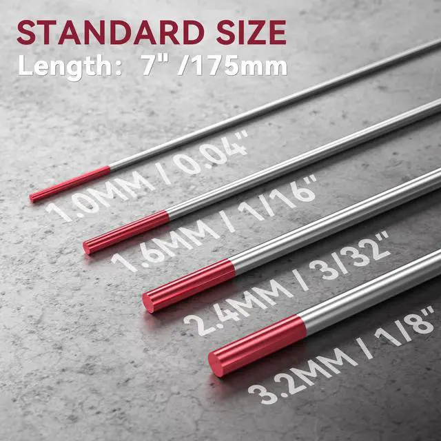 Alt view image 3 of 7 - TIG Welding Tungsten Electrode 10-Pack 3/32"x 7"(Red, WT20/EWth-2) | WT20/EWth-2