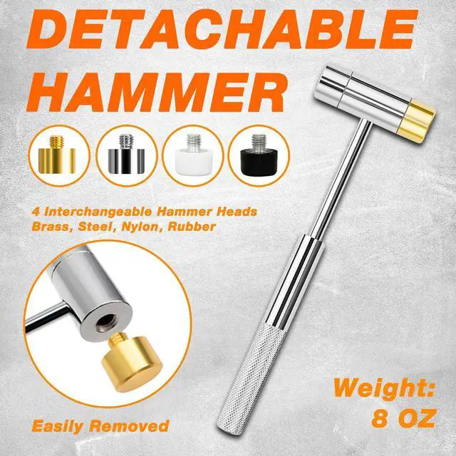 Alt view image 5 of 7 - 25pc Punch Set and Hammer, Roll Pin Punch Set with Bench Block | Complete Punch Set, Enhanced Magnetic Bench Block, 4 Replaceable Hammer Faces, Heat-Treated 40#Cr Steel, Compact Case