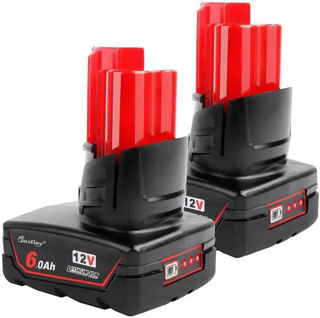 Main image of 2 Pack 12V 6A Replacement Battery Compatible with Milwaukee 12V Power Tools (Not Made in Milwaukee)