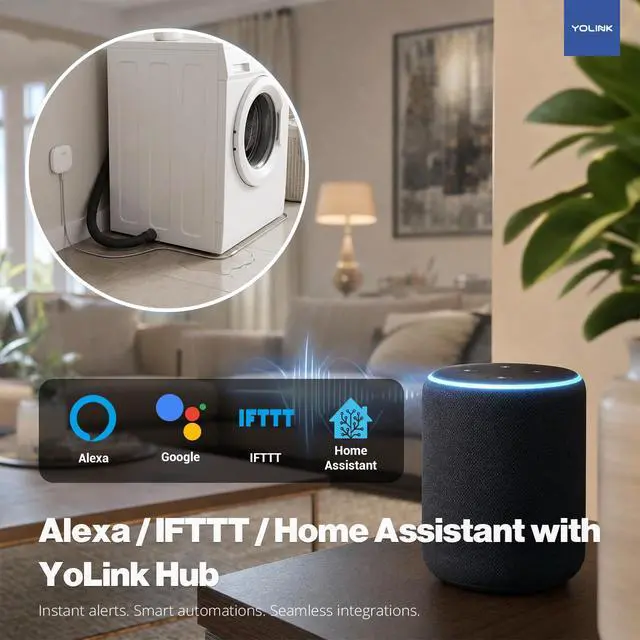 Alt view image 7 of 7 - Water Leak Sensor 2,1/4 Mile World's Longest Range Smart Home Water Leak Sensor,Water Leak Detector with Built-in Siren Up to 105dB,Works with Alexa and IFTTT- Hub Required,YS7904-UC