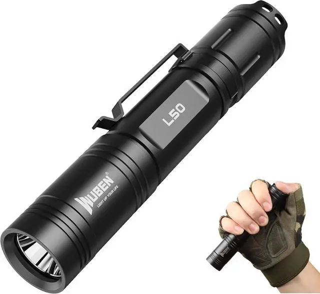 Main image of L50 Rechargeable Tactical Flashlight, 1200 High Lumens Super Bright Handheld Flashlighs, IP68 with 5 Mode Pocket Light, LED Tail Switch Flash Light for Emergencie Camping Home Inspection Repair