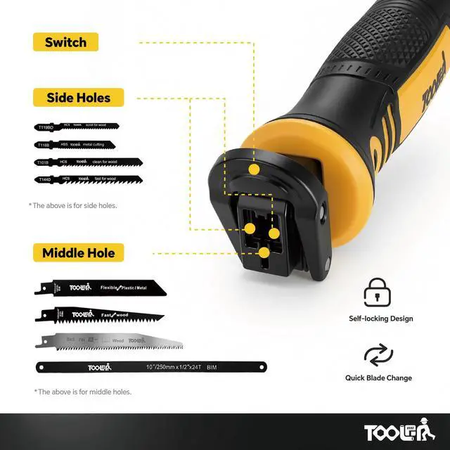 Alt view image 2 of 7 - 8-In-1 Multi Blades Hand Saw, Drywall, Hacksaw, Jab Saw & Wood Cutter Tool | Blade Quick Change Mechanism, For Cutting Drywall, Wood, Metel, Plastic, Plywood. Lightweight manual saw