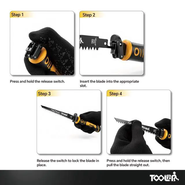 Alt view image 6 of 7 - 8-In-1 Multi Blades Hand Saw, Drywall, Hacksaw, Jab Saw & Wood Cutter Tool | Blade Quick Change Mechanism, For Cutting Drywall, Wood, Metel, Plastic, Plywood. Lightweight manual saw