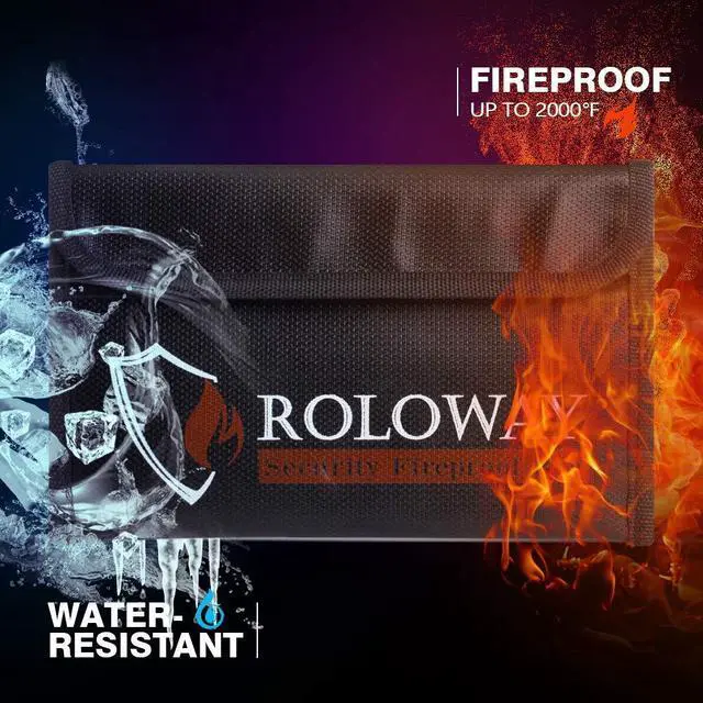 Alt view image 3 of 6 - Small Fireproof Bag (5 x 8 inches), Non-itchy Fireproof Money Bag for Cash, Valuables, Passport, Currency & Keys (2-Pack)
