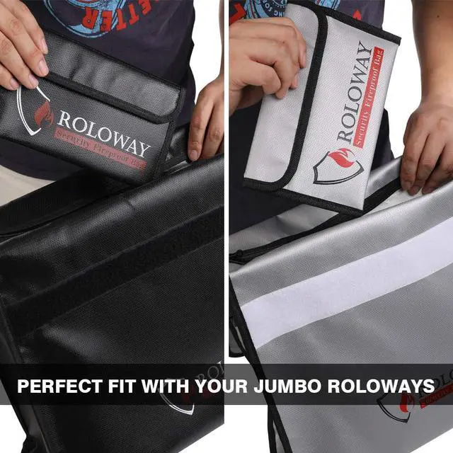 Alt view image 5 of 6 - Small Fireproof Bag (5 x 8 inches), Non-itchy Fireproof Money Bag for Cash, Valuables, Passport, Currency & Keys (2-Pack)