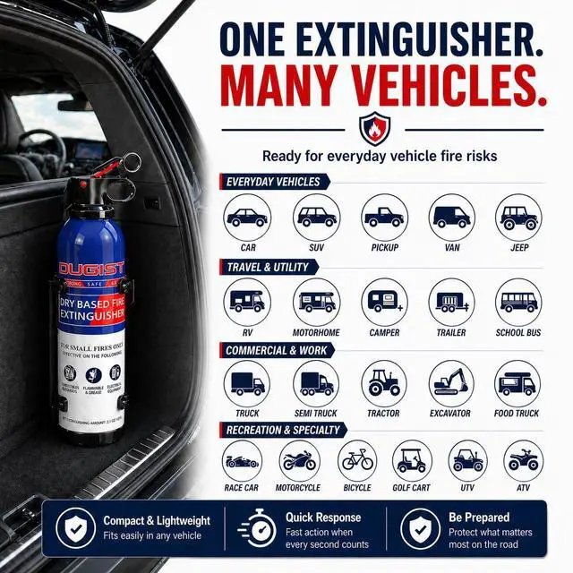 Alt view image 7 of 7 - ABC Fire Extinguisher for Home & Vehicle - Portable Dry Chemical Fire Extinguisher | Grease & Electrical Fire Extinguisher for Kitchen, Car, Easy for All Ages to Use (2-Pack, 1.32lb Each)