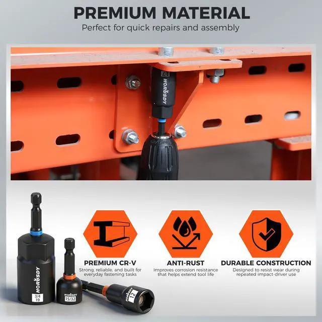 Alt view image 6 of 7 - Upgraded 79-Piece Magnetic Impact Nut Driver Set, Metric & SAE with 3LB Magnetic Pickup Tool, Socket Adapters, Wing Nut Driver, Universal Sockets, Quick-Change Bit Holder & Extensions, Power Bits