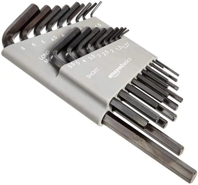 Alt view image 2 of 5 - 36-Piece Allen Wrench/Hex Key Set, SAE & Metric Sizes, Chrome Vanadium Steel with Long Arm, 2 Organized Storage Cases