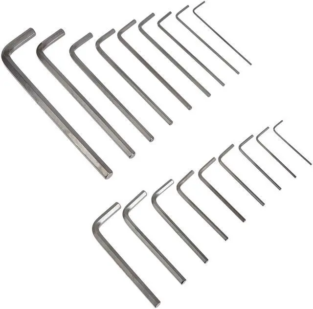 Alt view image 3 of 5 - 36-Piece Allen Wrench/Hex Key Set, SAE & Metric Sizes, Chrome Vanadium Steel with Long Arm, 2 Organized Storage Cases