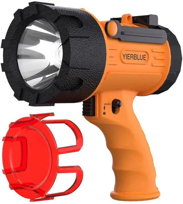 Main image of Rechargeable Spotlight,Handheld Rechargeable Flashlight 200,000 Lumens LED, IP67 Waterproof 12 Hours Running for Boating, Camping, Hunting