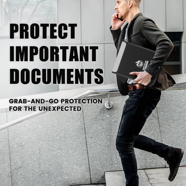 Alt view image 6 of 7 - 4 Pack Fireproof Document Bags (5200), Waterproof Document Holder | Multi-Size Fire Proof Bag for Documents with Reflective Strip, Fireproof Money Bag for Cash, Important Papers, Legal/A4 Size