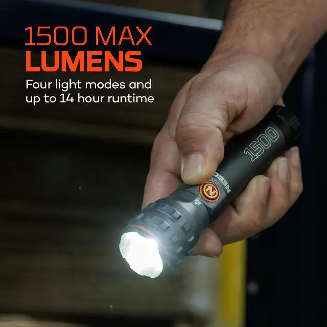Alt view image 2 of 7 - 1500 Lumen EDC Flashlights, 2-Pack, Powerful & Compact | 1500 Lumen LED Compact Flashlights, USB-C Rechargeable, 4 Light Modes, 3X Zoom, 14 Hour Run Time, IPX7 Waterproof, Value Pack