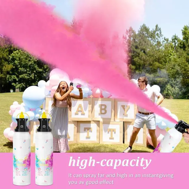 Alt view image 3 of 6 - Gender Reveal Fire Extinguisher Color Blaster | 2 Packs Baby Girl Pink Gender Reveal Extinguisher Smoke | Powder for Gender Reveal Decorations & IdeasPink