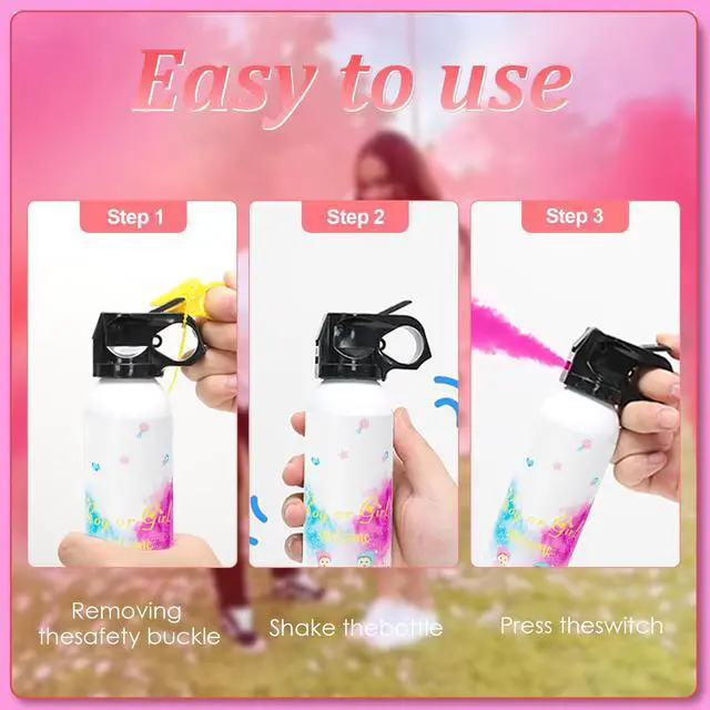 Alt view image 4 of 6 - Gender Reveal Fire Extinguisher Color Blaster | 2 Packs Baby Girl Pink Gender Reveal Extinguisher Smoke | Powder for Gender Reveal Decorations & IdeasPink