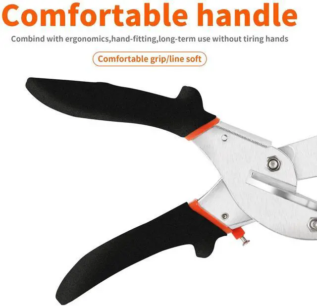 Alt view image 5 of 7 - Miter Shears, 45-135 Degree Adjustable Angle Scissors, Quarter Round Cutter Tool with Spare SK5 Blades, Trunking Shears for Cutting PVC, Trim and Softwood Moulding (Not for Hardwood)