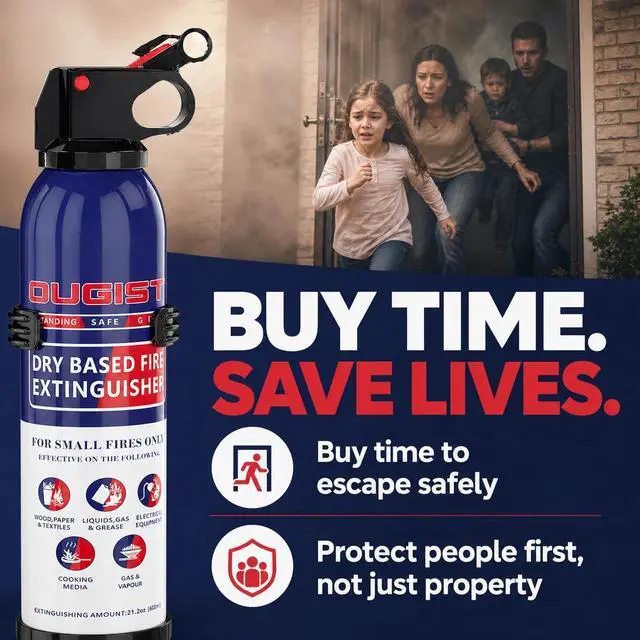 Alt view image 3 of 7 - ABC Fire Extinguisher for Home & Vehicle - Portable Dry Chemical Fire Extinguisher | Grease & Electrical Fire Extinguisher for Kitchen, Car, Easy for All Ages to Use (2-Pack, 1.32lb Each)