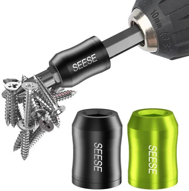 Main image of Strong Magnetic Screw Ring: 1/4 Inch/ 6.35 mm Universal Magnetic Screw Holder - Removable Magnetic Screwdriver Drill Bit Holder for Hex Screwdriver and Power Bits(2 Pcs)