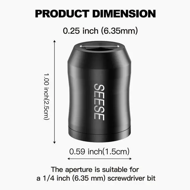 Alt view image 3 of 7 - Strong Magnetic Screw Ring: 1/4 Inch/ 6.35 mm Universal Magnetic Screw Holder - Removable Magnetic Screwdriver Drill Bit Holder for Hex Screwdriver and Power Bits(2 Pcs)