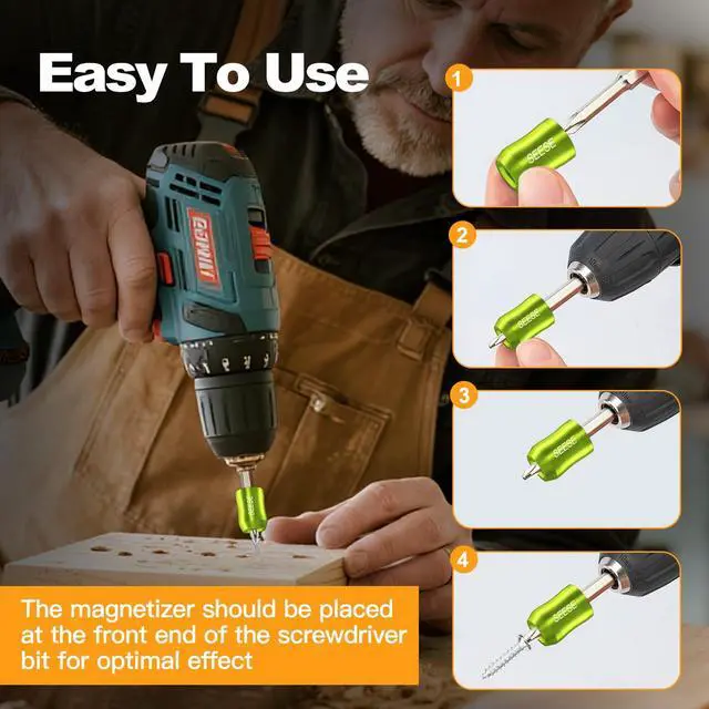 Alt view image 4 of 7 - Strong Magnetic Screw Ring: 1/4 Inch/ 6.35 mm Universal Magnetic Screw Holder - Removable Magnetic Screwdriver Drill Bit Holder for Hex Screwdriver and Power Bits(2 Pcs)