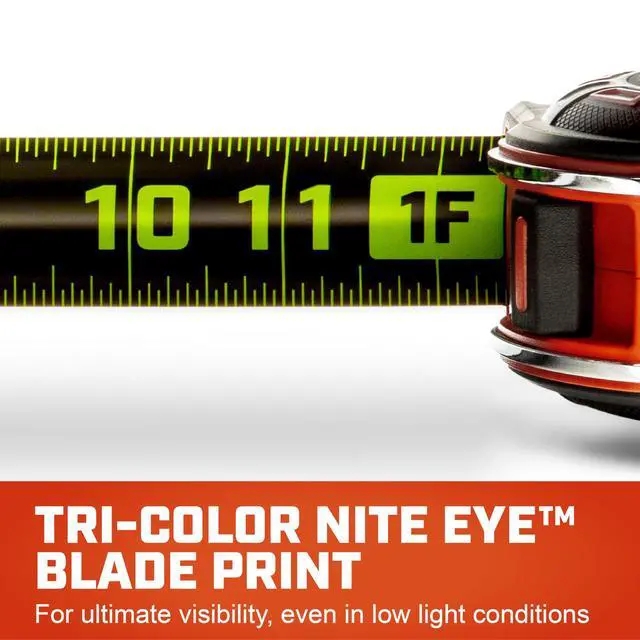 Alt view image 2 of 7 - Lufkin 25 Ft. SHOCKFORCE NITE EYE Magnetic Tape Measure | LM1325B-02