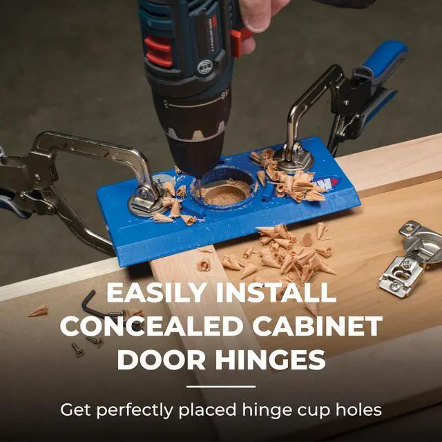 Alt view image 2 of 7 - Concealed Hinge Jig - 35mm Cup Drilling Jig - Adjustable Cabinet Door Installation Tool - KHI-Hinge