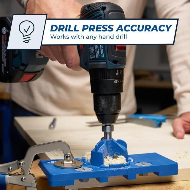 Alt view image 3 of 7 - Concealed Hinge Jig - 35mm Cup Drilling Jig - Adjustable Cabinet Door Installation Tool - KHI-Hinge