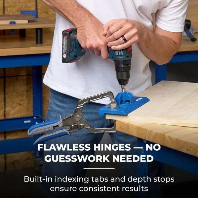 Alt view image 4 of 7 - Concealed Hinge Jig - 35mm Cup Drilling Jig - Adjustable Cabinet Door Installation Tool - KHI-Hinge