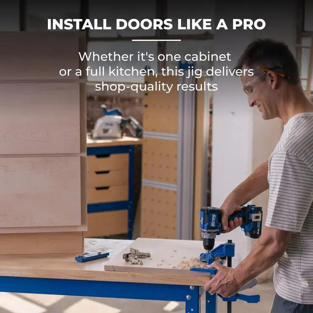 Alt view image 7 of 7 - Concealed Hinge Jig - 35mm Cup Drilling Jig - Adjustable Cabinet Door Installation Tool - KHI-Hinge