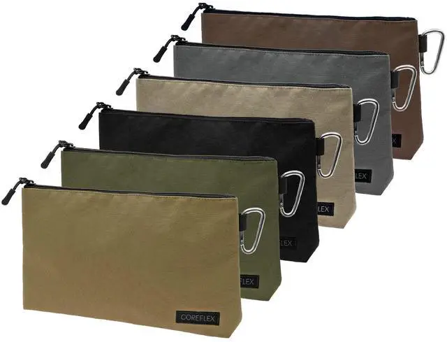 Main image of Premium Tool Pouch Zipper Bag, Small Tool Bag, Multipurpose Storage pouch, Heavy duty Flat Bottom Tool bag with YKK Zipper (6 pack Large 12inch)