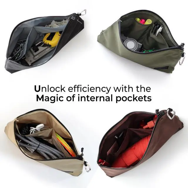 Alt view image 4 of 7 - Premium Tool Pouch Zipper Bag, Small Tool Bag, Multipurpose Storage pouch, Heavy duty Flat Bottom Tool bag with YKK Zipper (6 pack Large 12inch)
