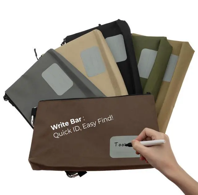 Alt view image 5 of 7 - Premium Tool Pouch Zipper Bag, Small Tool Bag, Multipurpose Storage pouch, Heavy duty Flat Bottom Tool bag with YKK Zipper (6 pack Large 12inch)