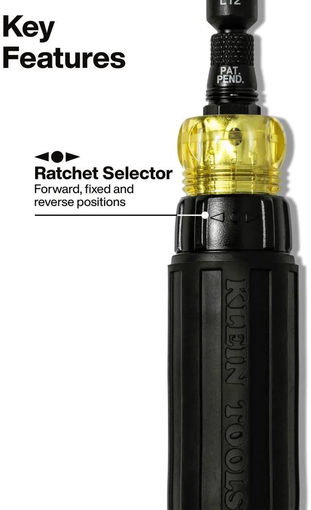 Alt view image 3 of 7 - 32500HDRT KNECT Ratcheting Screwdriver, Multi-Bit Screwdriver/Nut Driver, Impact Rated 11-in-1 Tool with Phillips, Slotted, Square and Torx Tips